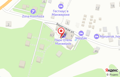 Парк-отель Манжерок на Береговой улице на карте