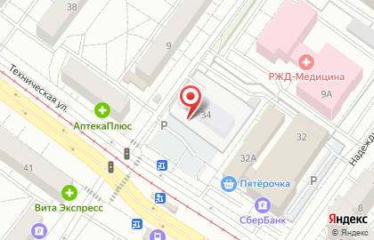 Киоск по продаже мясной продукции в Железнодорожном районе на карте