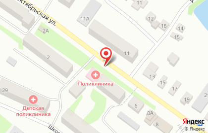 Поликлиника Васильевской районной больницы на Октябрьской улице на карте