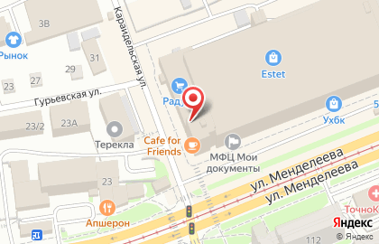 Центр товаров для ремонта Радуга на улице Менделеева на карте