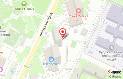 Служба доставки цветов Роза-мимоза в Советском проезде на карте