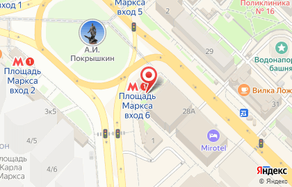 Магазин нижнего белья и домашней одежды на площади Карла Маркса на карте