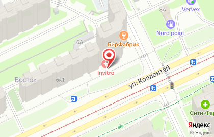 Медицинская компания Инвитро на улице Коллонтай на карте