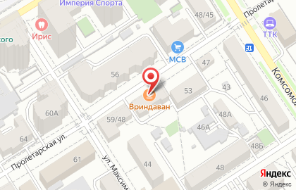 Вегетарианское кафе Вриндаван на Пролетарской улице на карте