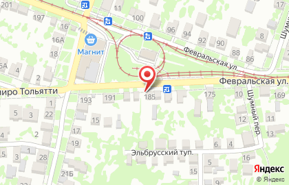 Магазин бытовой химии Блеск на Февральской улице на карте