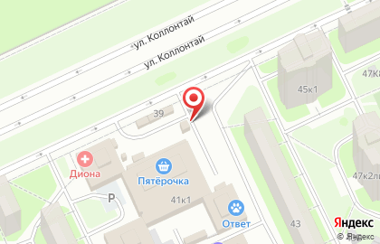 Киоск по продаже хлебобулочных изделий на проспекте Большевиков на карте