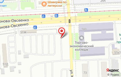 Автостоянка на ул. Антонова-Овсеенко, 51в на карте