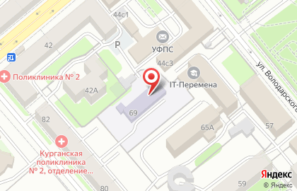 Детский сад №100 Солнышко, общеразвивающего вида в Кургане на карте