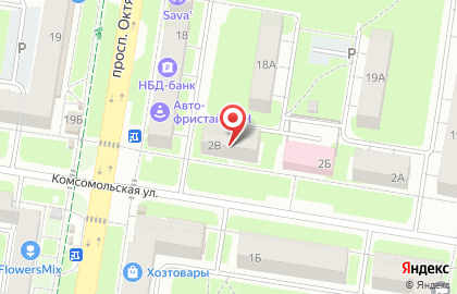 Магазин женской одежды на Комсомольской, 2в на карте