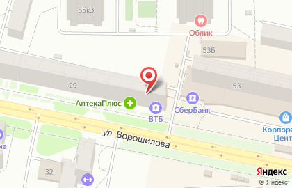 Чайка на улице Ворошилова на карте