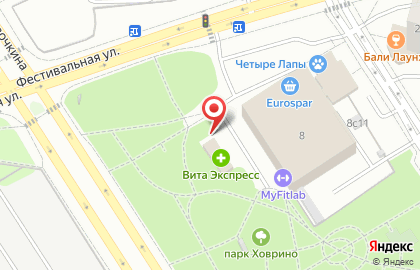 Киоск по продаже фруктов и овощей, район Ховрино на Фестивальной улице на карте