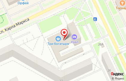 Гостиница Урал, гостиница в Челябинске на карте