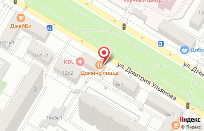 Пиццерия Domino`s Pizza на улице Дмитрия Ульянова на карте