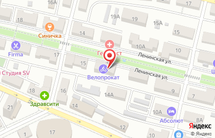 Центр велопроката на Ленинской улице на карте