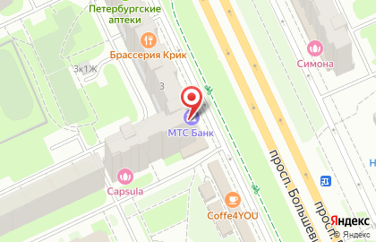 Ювелирный магазин Адамас на проспекте Большевиков на карте