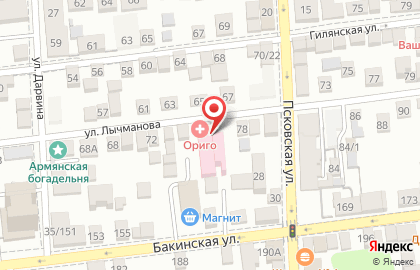 Медицинский центр Ориго на улице Лычманова на карте