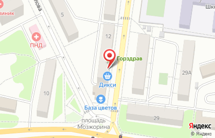 Супермаркет ДИКСИ на улице Терешковой на карте