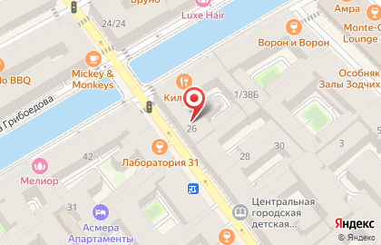 Апарт-отель ColorSpb Дом Литераторов на Гороховой улице на карте