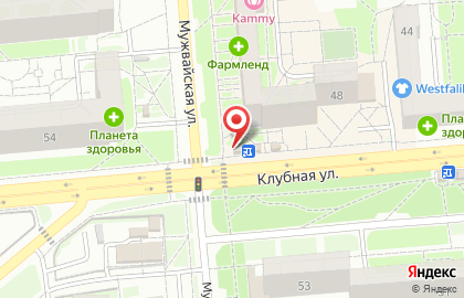 Продуктовый магазин на Клубной улице на карте