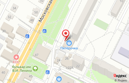 Супермаркет Пятёрочка на Московской улице, 79 в Чехове на карте