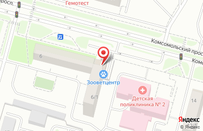 Зоогостиница Кошкин дом на Комсомольском проспекте на карте