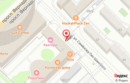 Магазин фастфудной продукции на проспекте Вернадского на карте