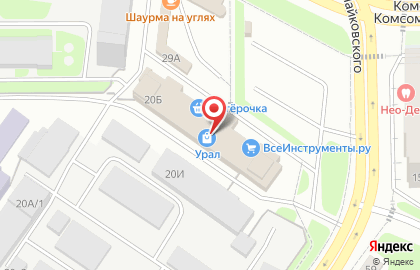 Сеть магазинов мясных полуфабрикатов Мясное раздолье на улице Чайковского на карте