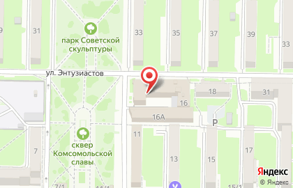 Экспресс-кофейня Coffee Yeti на улице Энтузиастов на карте