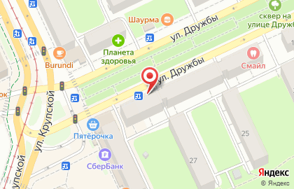ОАО Банкомат, Уралтрансбанк на улице Дружбы на карте