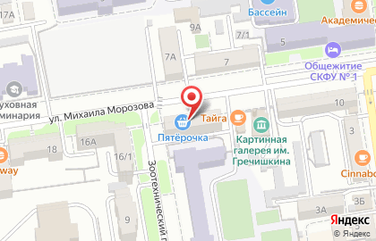 Супермаркет Пятёрочка в Ставрополе на карте
