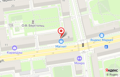 Супермаркет Магнит в Приморском районе на карте