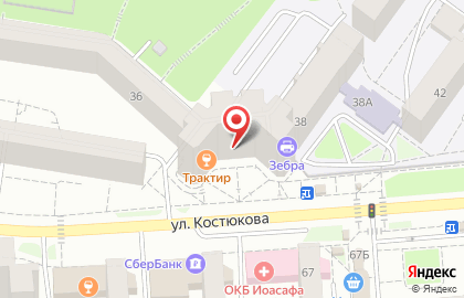 Кафе-пиццерия Хоттабыч на улице Костюкова на карте