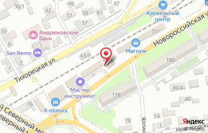 Торгово-прокатная фирма Профессионал на Новороссийской улице на карте