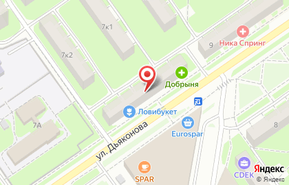 Цветочный магазин Ловибукет на улице Дьяконова на карте