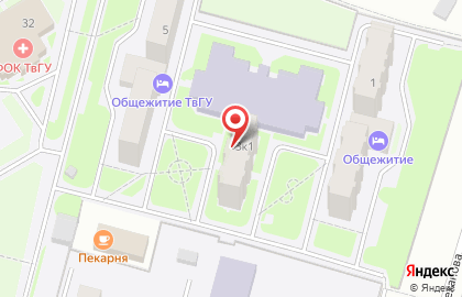 Общежитие ТвГУ в Твери на карте