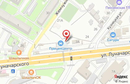 Шиномонтажная мастерская в Железнодорожном районе на карте