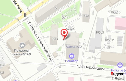 Буревестник, ЖСК, Останкинский район на карте