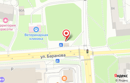 Продуктовый магазин на улице Баранова на карте