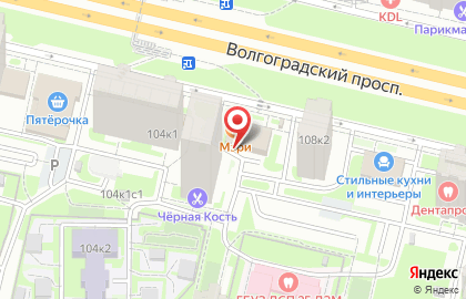 Территория Ресторан-Бар на Волгоградском на карте