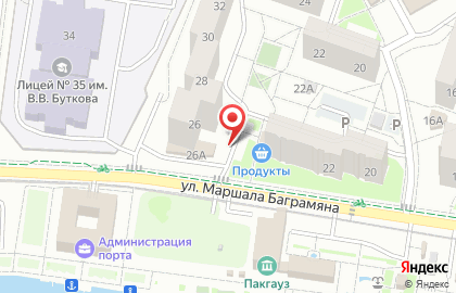 Золотая рыбка на улице Маршала Баграмяна на карте
