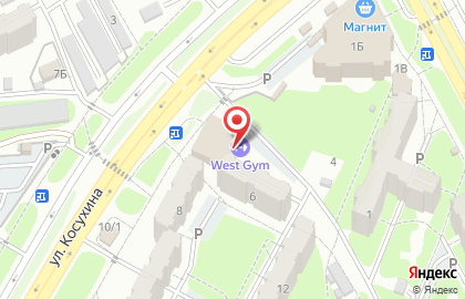 Фитнес-центр West gym в Центральном районе на карте