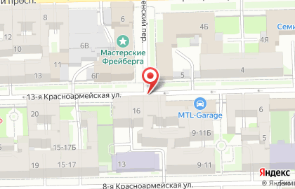 Продовольственный магазин Балтекс Сити на 13-ой Красноармейской улице на карте