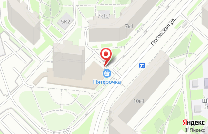 Супермаркет Пятёрочка на Псковской улице на карте