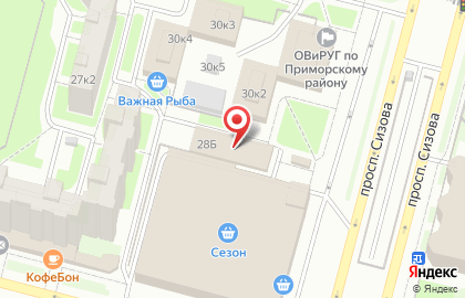 Ветеринарная клиника СитиВет на проспекте Сизова на карте