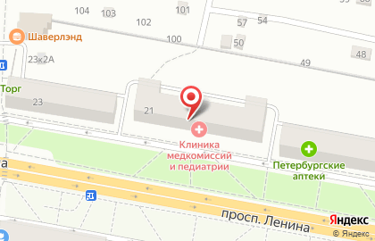 Шарм на площади Ленина на карте