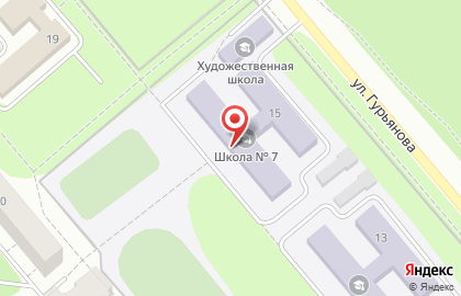 Средняя общеобразовательная школа №7 на улице Гурьянова на карте