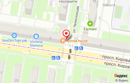 Центр паровых коктейлей SmokeHouse в Автозаводском районе на карте