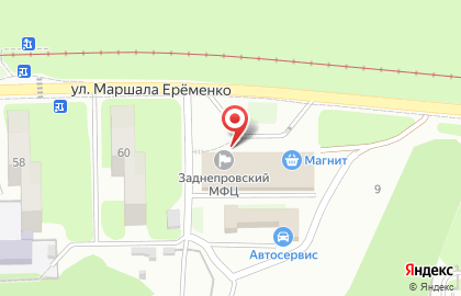 Супермаркет Светофор на улице Маршала Ерёменко на карте