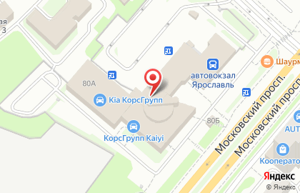 Автовокзал г. Ярославля на карте