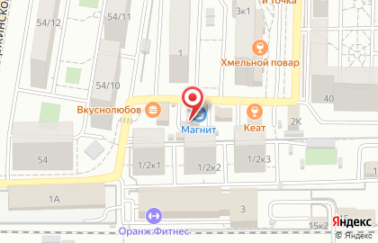 Сеть супермаркетов Магнит в Краснодаре на карте